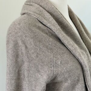 Joie - cashmere womens shawl duster cardigan sweater heather beige small